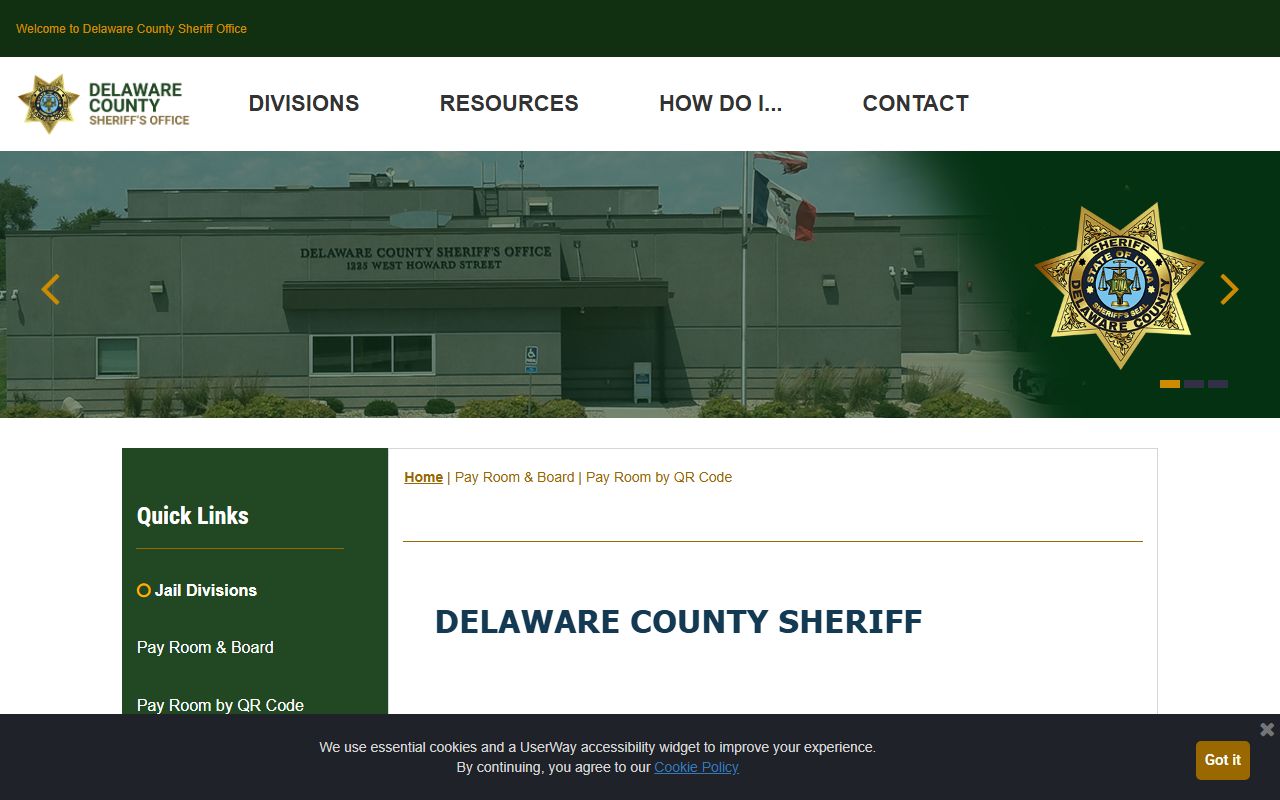 Delaware County inmate records official roster wrapper page